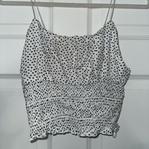 Pac Sun LA Hearts, white tank with black flower design (size Medium)